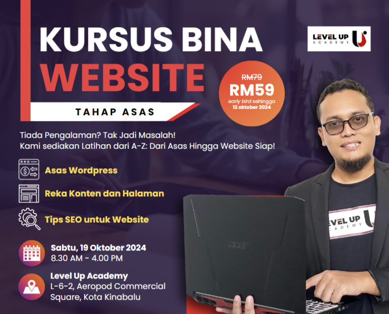 Kursus Bina Website - Level Up Academy - disampaikan oleh coach Hannan